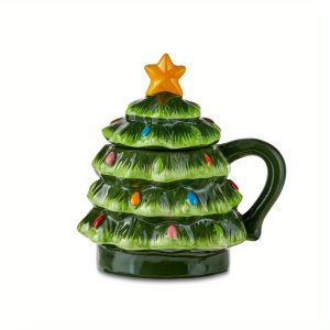 Green Lidded Nostalgic Christmas Tree Mug, 16oz